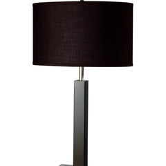 30" Tall Metal and Polyresin Table Lamp with Dark Espresso Finish, Fabric Shade