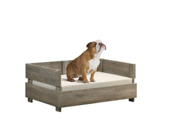 Rustic Grey 36" Wide Modern Comfy Pet Bed with Cushion