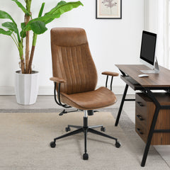Hiram Brown Upholstered Adjustable Home Office Desk Chair