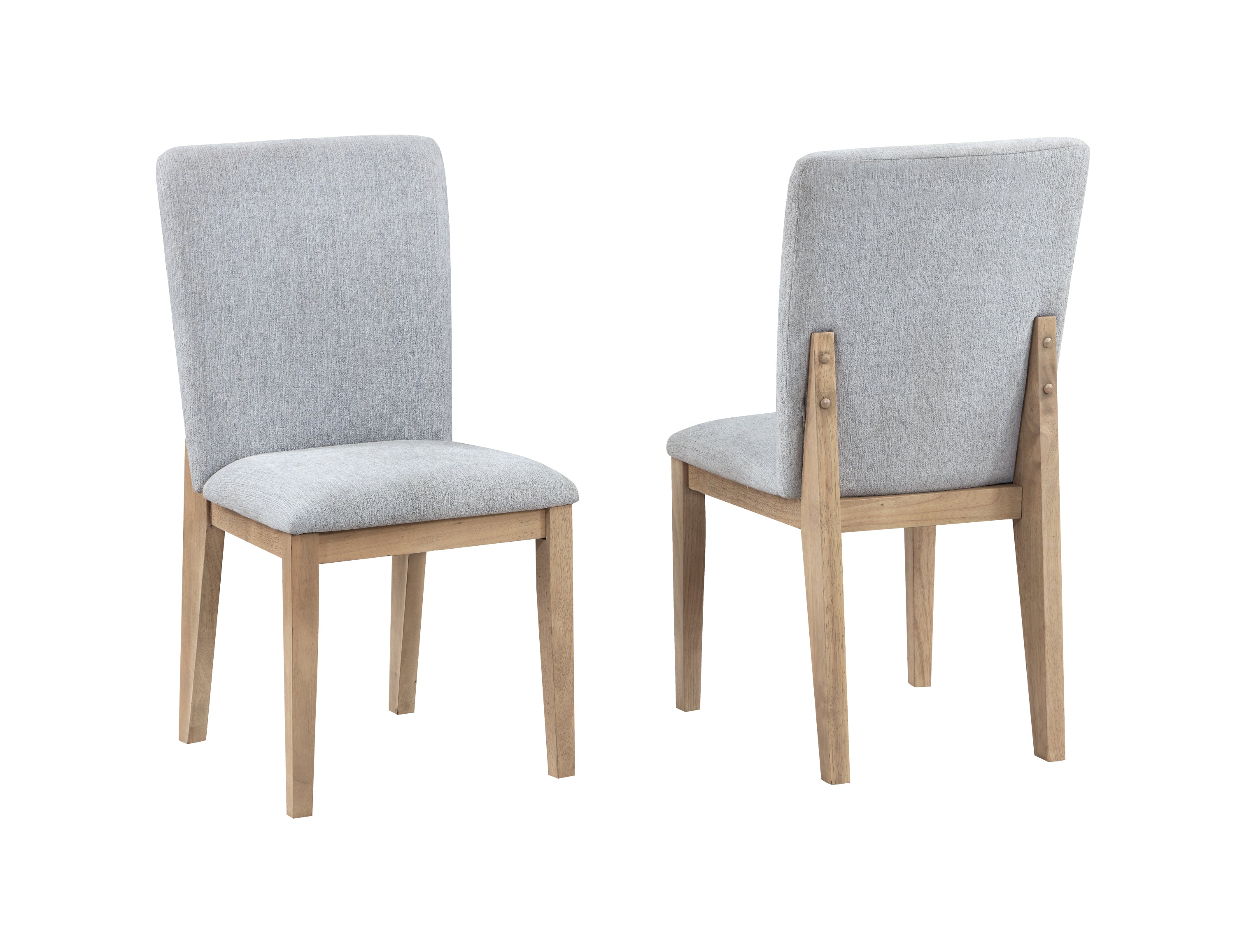 Grey Linen and Oak Finish Dining Chair (Set of 2)