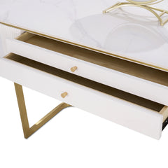 Elegant 2-Drawer Vanity Table Set - White