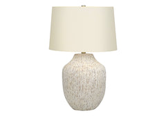Lighting, 26'h, Table Lamp, Cream Ceramic, Ivory / Cream Shade, Transitional