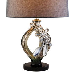 28.25" Tall Polyresin Table Lamp "Balleria" - Crystal and Glass Accent
