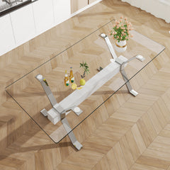 Modern Tempered Glass Dining Table
