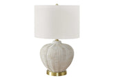 Table Lamp 21"H, Ivory / Cream Shade, Cream Resin, Transitional