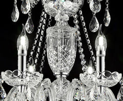 Luxury Silver Crystal 8-Led Light Chandelier 37" In