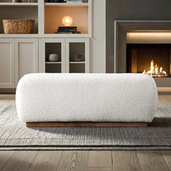 Ivory Boucle Bench