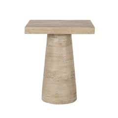Cream Square Side Table with Pedestal Base 20x20x24"