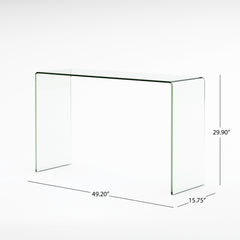 Tempered Bent Glass Console Table