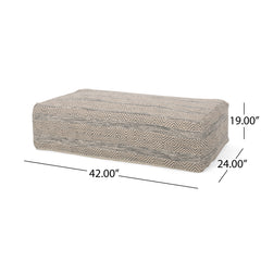 Boho Rectangular Bean Bag Ottoman - Light Brown, Natural and Grey