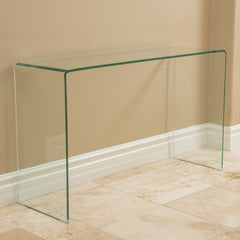 Tempered Bent Glass Console Table