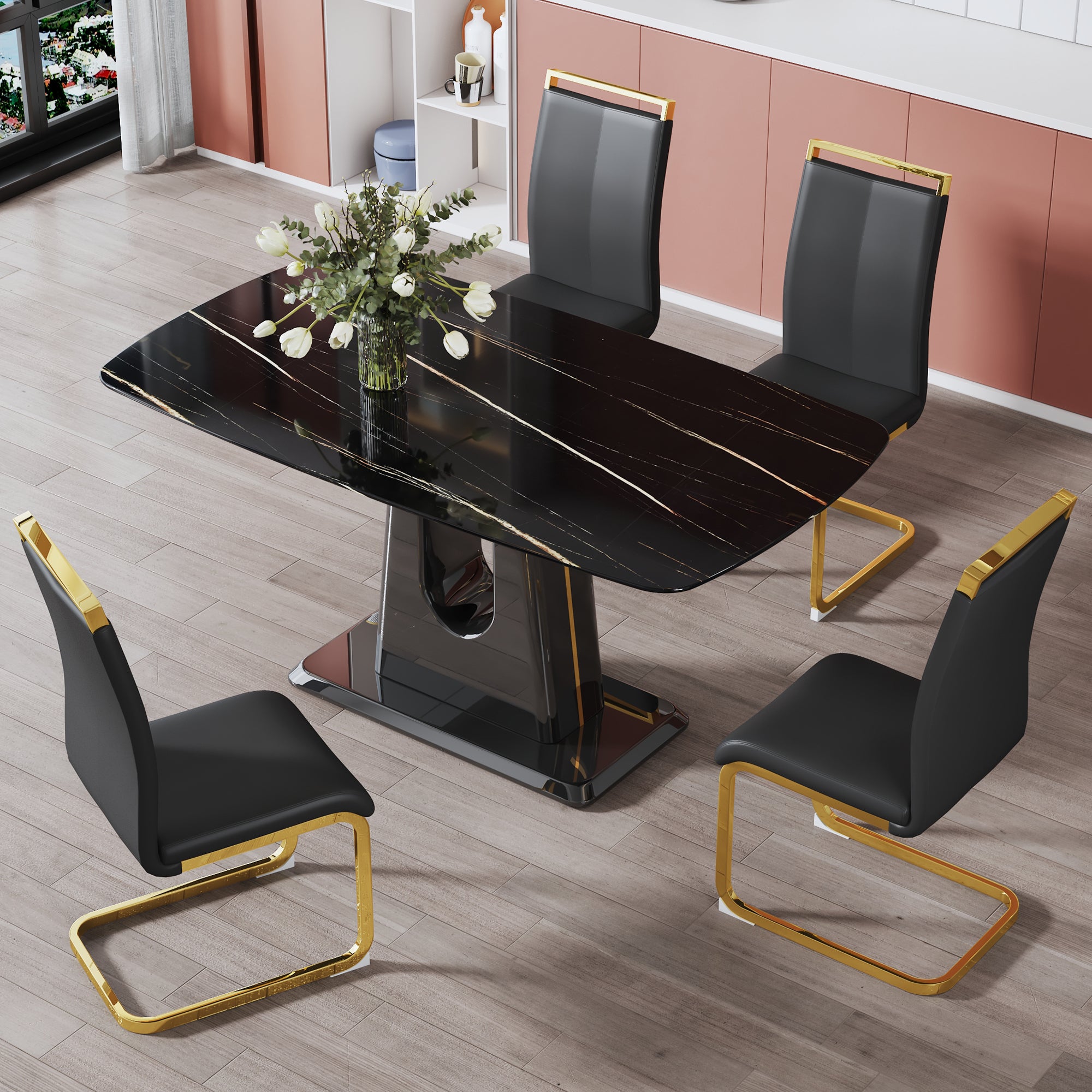 Modern and Luxurious Dining Table - Black