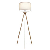 Tall Corner Floor Lamp, Energy Efficient LED Standing Light for Living Room, Bedroom & Office Space Illumination Lirios Three Legged Wooden Strip Floor Lamp - Natural 110V
