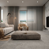 Charcoal Finish Solid Wood Low Profile Rough Coffee Table