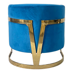 Elegant Blue and Gold Sofa Chair
