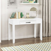 White Finish Writing Desk with Drawer Wooden Furniture 1pc