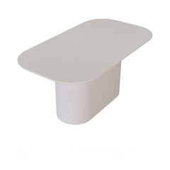 Modern Cream Style Dining Table with MDF and Vertical Striped Legs for 4-8 Person