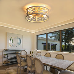 American Style Ceiling Fan with Lights, Monochromatic Lamp, Remote Control, 6 Gear Wind Speed Fan Light