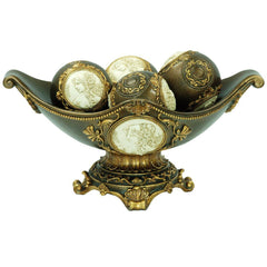 8" Tall Decorative Bowl, Bronze finish