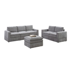 Contemporary 6pc Set Modular Sectional Set - Grey
