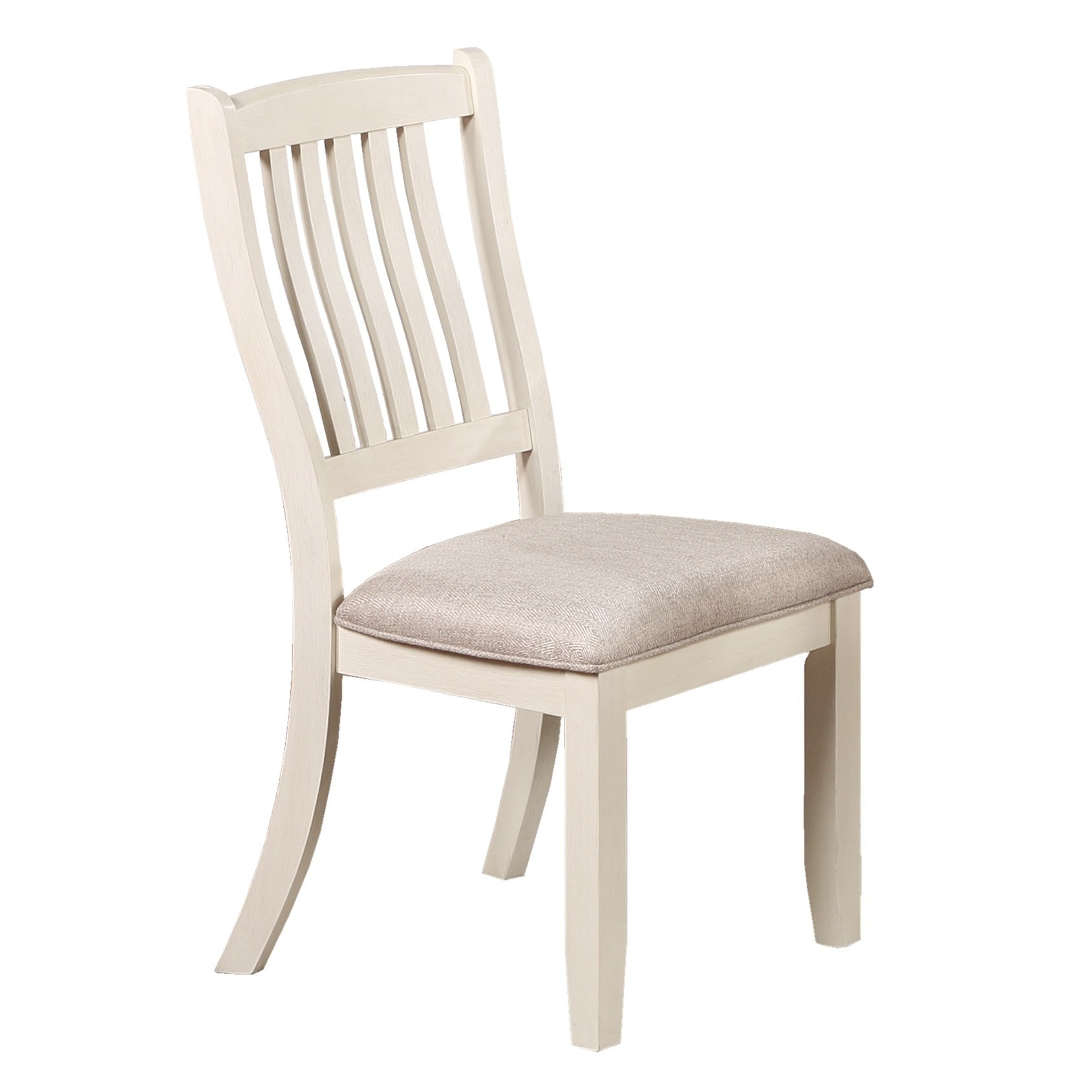 White Classic Dining Chairs Set Rubberwood Beige (Set of 2)