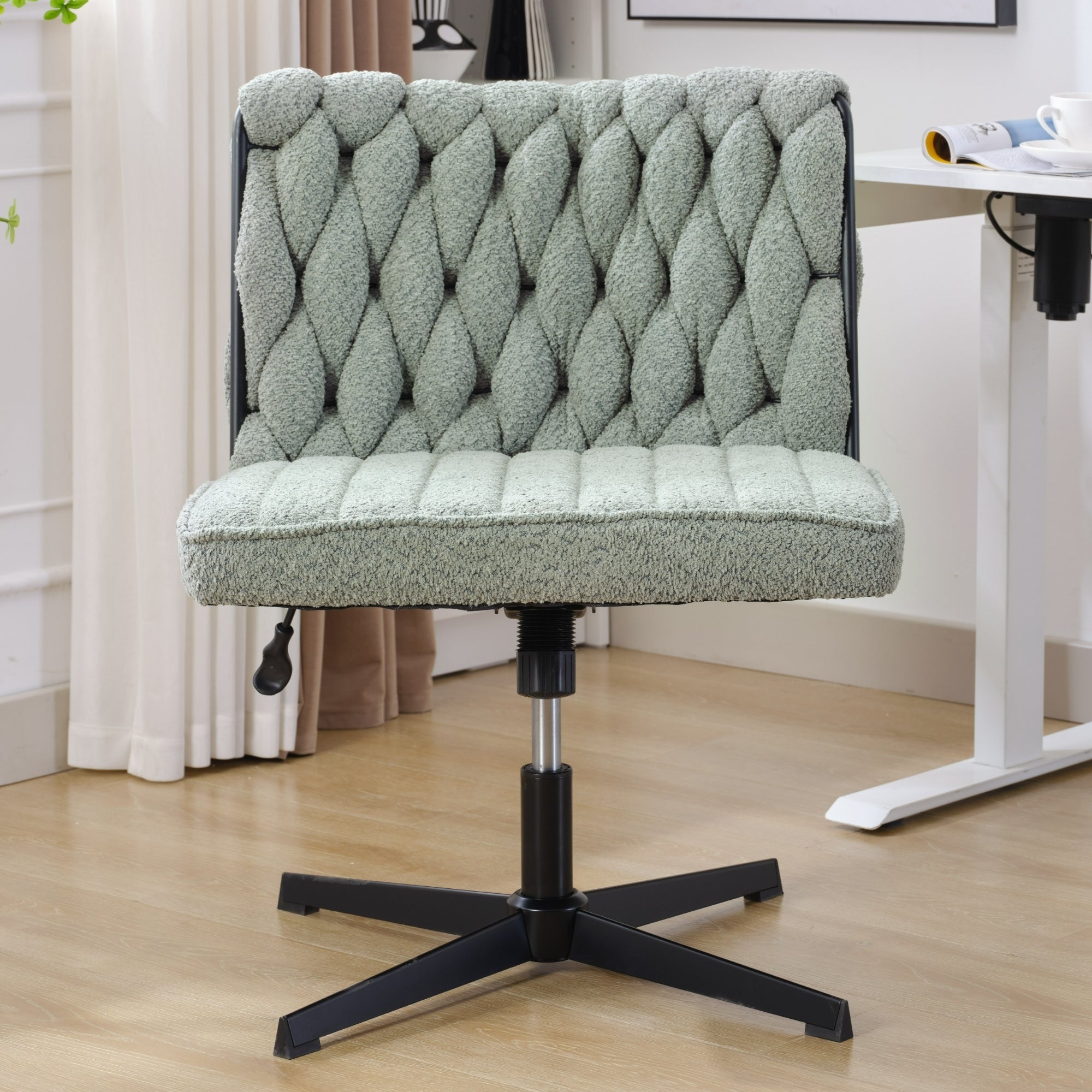 Armless Office Desk Chair No Wheels - Green