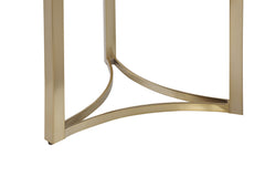 Contemporary Gold Black Top Dining Table with Durable Brushed Brass Metal Base