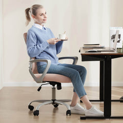 Mid-Back Task Chair with Lumbar Support - Pink