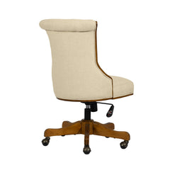 Elegant Home Office Chair Adjustable with Wheels - Beige