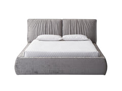 Velvet Eastern King Bed - Gray