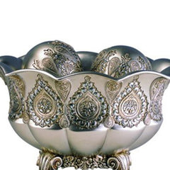 7" Tall Polyresin Decorative Bowl, Silver Royal design