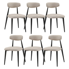 Dining Chairs Upholstered Chairs with Metal Legs (Set of 6) - Light Grey