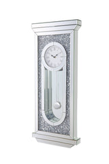 Wall Clock Mirrored & Faux Diamonds