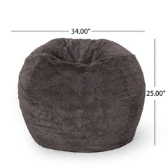 Modern Glam 3 Foot Faux Fur Winter Bean Bag - Brown and Beige