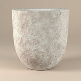 20" Rustic Hand-Painted & Textured Planter Pot with 2 Drainage Holes - Cream Sand Wash