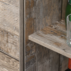 Freestanding Rustic Kitchen Buffet with Hutch, Pantry Storage Cabinet with Sliding Barn Door, Adjustable Shelf - Vintage Wood