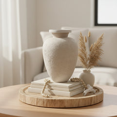 Minimalist Italian Style Midcentury Large Textured Vase with a Classical Unshaped Form 12" tall