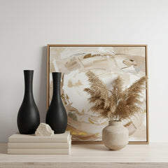 Modern Black Paulownia Wood Vase
