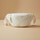 Cozy Sherpa Plush Crossbody Bag Large Capacity - off white