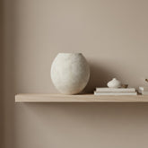 Minimalist Crater Style Glass Vase Beige 7.5"