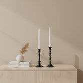 Metal Candle Holder Set of 2 - Black