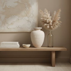 Minimalist Italian Style Midcentury Large Textured Vase with a Classical Unshaped Form 12" tall