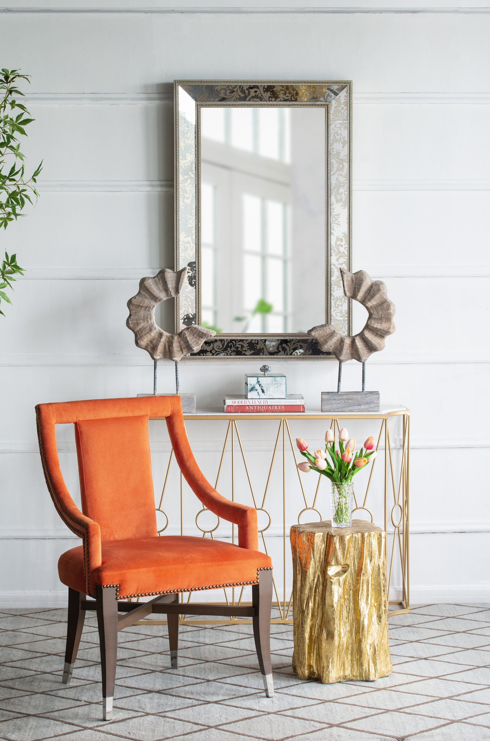 Modern Accent Chair Dining Chairs - Orange