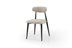 Modern Dining Chairs  Curved Backrest Round (Set of 2 Light Grey