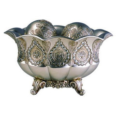 7" Tall Polyresin Decorative Bowl, Silver Royal design