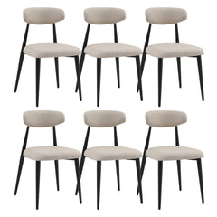 Dining Chairs Upholstered Chairs with Metal Legs (Set of 6) - Light Grey