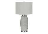 Lighting, 25'h, Table Lamp, Grey Ceramic, Grey Shade, Modern