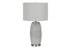 Lighting, 25'h, Table Lamp, Grey Ceramic, Grey Shade, Modern