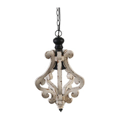 Farmhouse Chandelier Distressed White Pendant French Country Wood