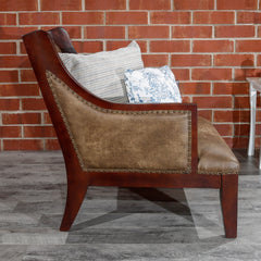 Leather Accent Chair - Brown